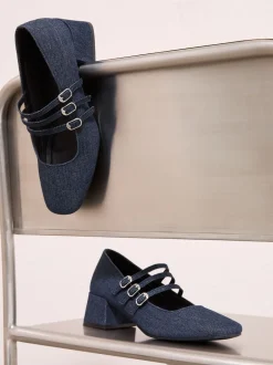 Friends Like These Bleu - Escarpin Smart Mary Jane à talon bloc bas Discount