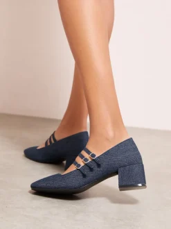 Friends Like These Bleu - Escarpin Smart Mary Jane à talon bloc bas Discount
