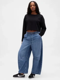 Gap Bleu - Jeansfer à cheval ultra-doux taille moyenne New