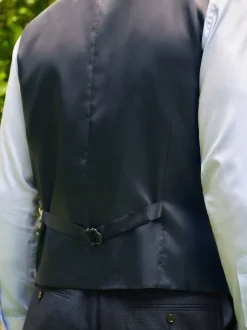 Next Bleu - Gilet de costume en laine Blend texturée Clearance