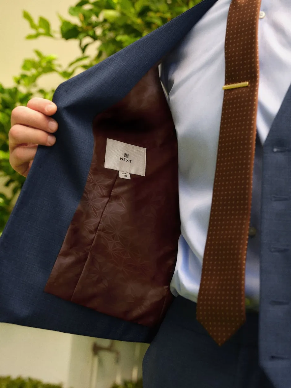 Next Bleu - Gilet de costume en laine Blend texturée Clearance