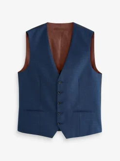 Next Bleu - Gilet de costume en laine Blend texturée Clearance