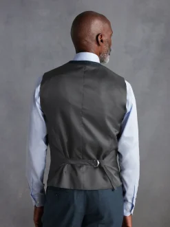 Next Bleu - Gilet de costume en flanelle de laine et cachemire mélangés Signature Zignone Clearance