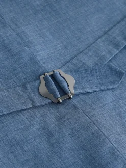 Next Bleu - Gilet de costume en lin Blend texturé Clearance