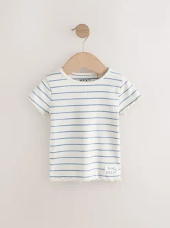 Next Bleu - Hauts côtelés à manches courtes Lot 5 (3mois7ans) Outlet