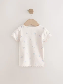 Next Bleu - Hauts côtelés à manches courtes Lot 5 (3mois7ans) Outlet