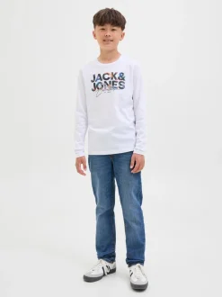 JACK & JONES JUNIOR Bleu - Jean slim Glenn bleu