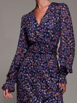 Jolie Moi Bleu - Robe longue en maille à volants et manches longues Best