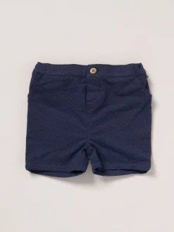 Little Gent Bleu - Ensemble chemise, gilet et short 100% coton Discount