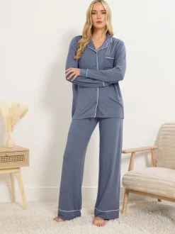 Long Tall Sally Bleu - Pyjama Manches longues Sale