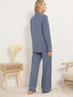 Long Tall Sally Bleu - Pyjama Manches longues Sale