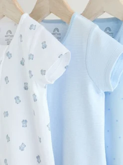 Next Bleu - Lot de 3 barboteuses zippées bidirectionnelles pour bébé (0 mois à 3 ans) Outlet