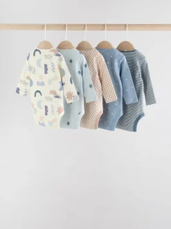 Next Bleu - Lot de 5 bodys à manches longues pour bébé Best