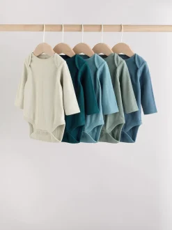 Next Bleu - Lot de 5 bodys à manches longues pour bébé Outlet