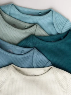 Next Bleu - Lot de 5 bodys à manches longues pour bébé Outlet