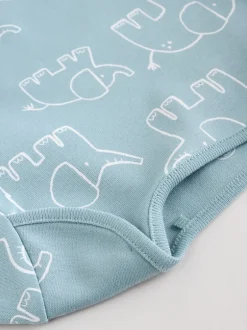 Next Bleu - Lot de 5 bodys à manches longues éléphant bébé Hot