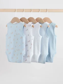 Next Bleu - Lot de 5 bodys pour bébé motif ours New