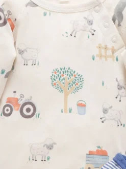 Purebaby Bleu - Lot de 2 bodys Sale