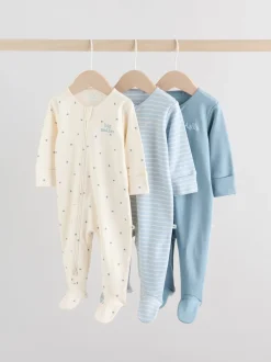 Next - Lot de 3 dors-bien bébé zippés (0-2ans) Bleu New