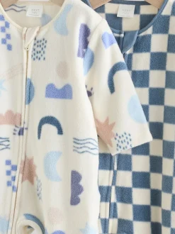 Next Bleu - Lot de 2 dors-bien bébé en micro polaire avec fermeture éclair bidirectionnelle Hot