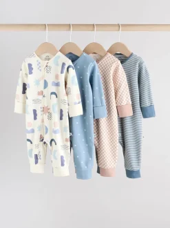Next Bleu - Lot de 4 dors-bien zippés sans pieds pour bébé (0mois3ans)