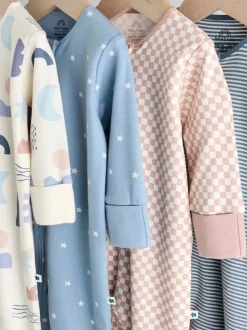 Next Bleu - Lot de 4 dors-bien zippés sans pieds pour bébé (0mois3ans)