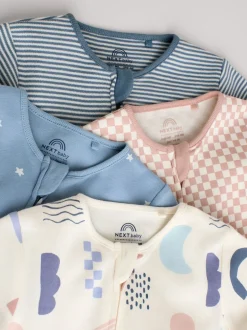 Next Bleu - Lot de 4 dors-bien zippés sans pieds pour bébé (0mois3ans)