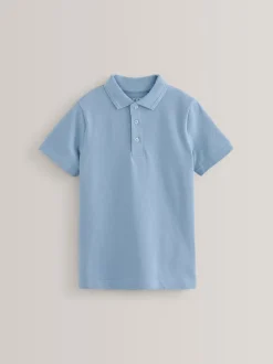 Next Bleu - Lot de 5 polos en coton à manches courtes pour l'école (3-16ans) Clearance