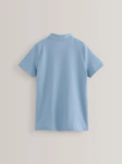 Next Bleu - Lot de 5 polos en coton à manches courtes pour l'école (3-16ans) Clearance
