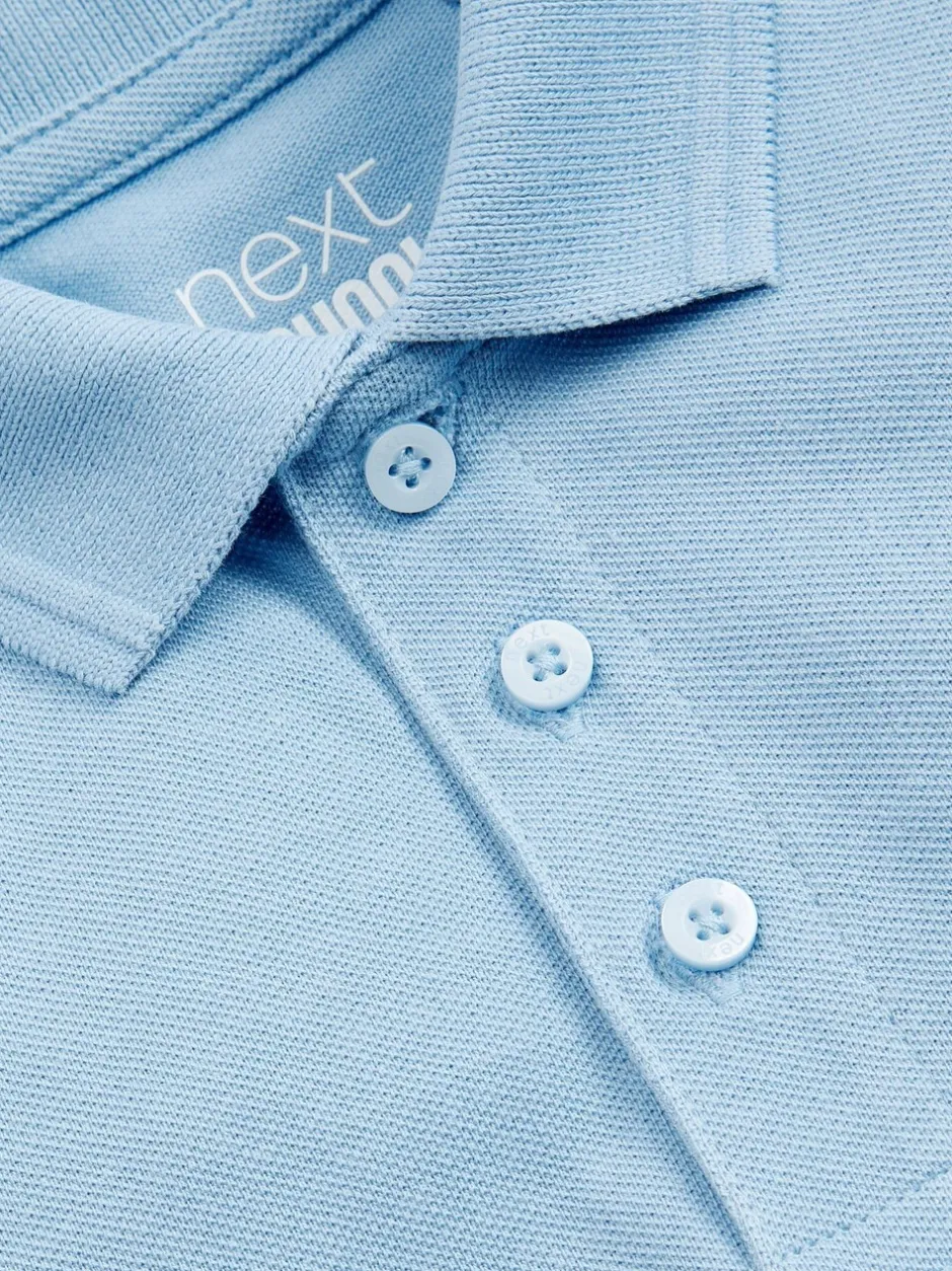 Next Bleu - Lot de 5 polos en coton à manches courtes pour l'école (3-16ans) Clearance