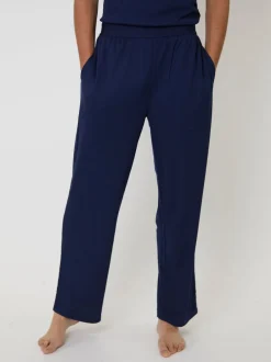 Loungeable Bleu - Ensemble Pjyamas gaufré à manches courtes et pantalon Discount