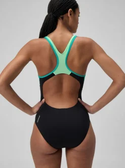 Speedo Bleu - Maillot de bain Laneback à empiècement Hot