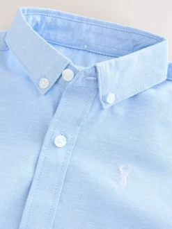 Next - Manches courtes Coton riche Oxford Chemise (3-16ans) Bleu Online