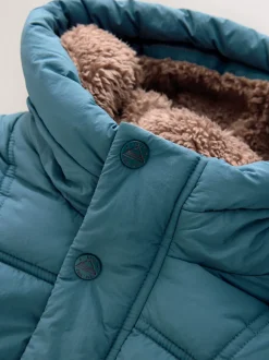 Next Bleu - Manteau rembourré doublé Borg Résistant à la douche (3mois-7ans) Discount