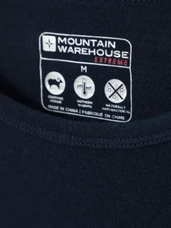 Mountain Warehouse Bleu - Haut thermique à col rond en mérinos pour homme Best