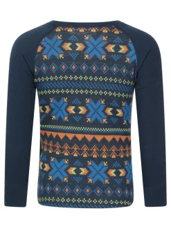 Mountain Warehouse Bleu - Ensemble de base en jacquard mérinos New