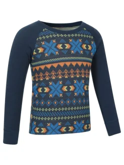 Mountain Warehouse Bleu - Ensemble de base en jacquard mérinos New