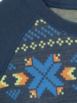 Mountain Warehouse Bleu - Ensemble de base en jacquard mérinos New