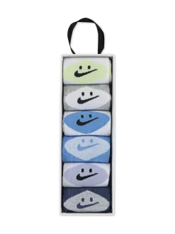 Nike Bleu - Lot de 6 paires de chaussettes à talons smiley Discount