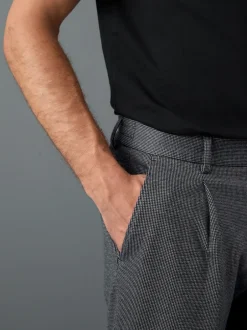 Next Bleu - Pantalons Coupe ajustée texturés à dos élastique extensible Clearance