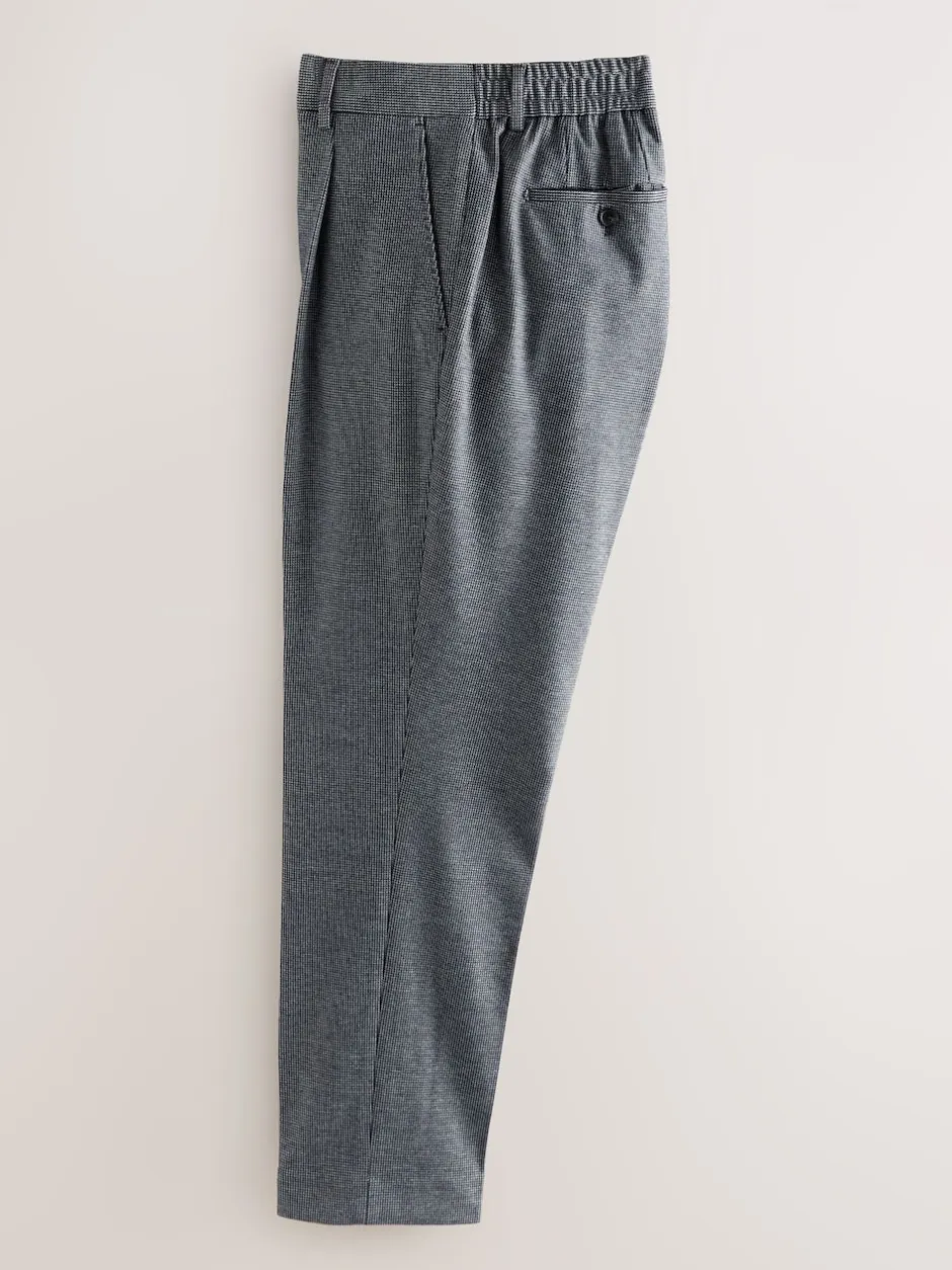 Next Bleu - Pantalons Coupe ajustée texturés à dos élastique extensible Clearance