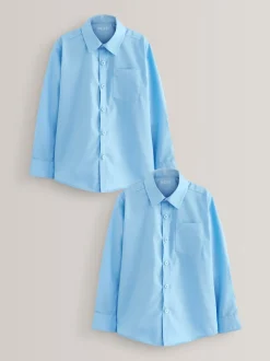 Next Bleu - Paquet de 2 chemises d'école à manches longues (3-17ans) New