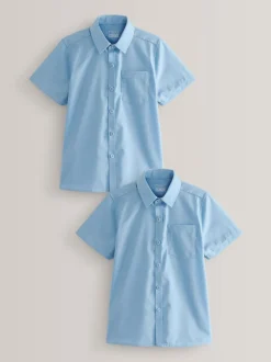Next Bleu - 2{Paquet de chemises scolaires Manches courtes (3-17ans) Discount