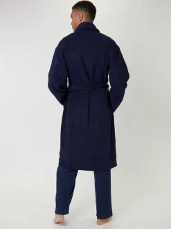 Loungeable Bleu - Peignoir homme classique en éponge Sale