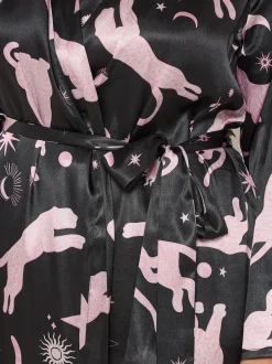 Yours Curve Bleu - Peignoir en satin New