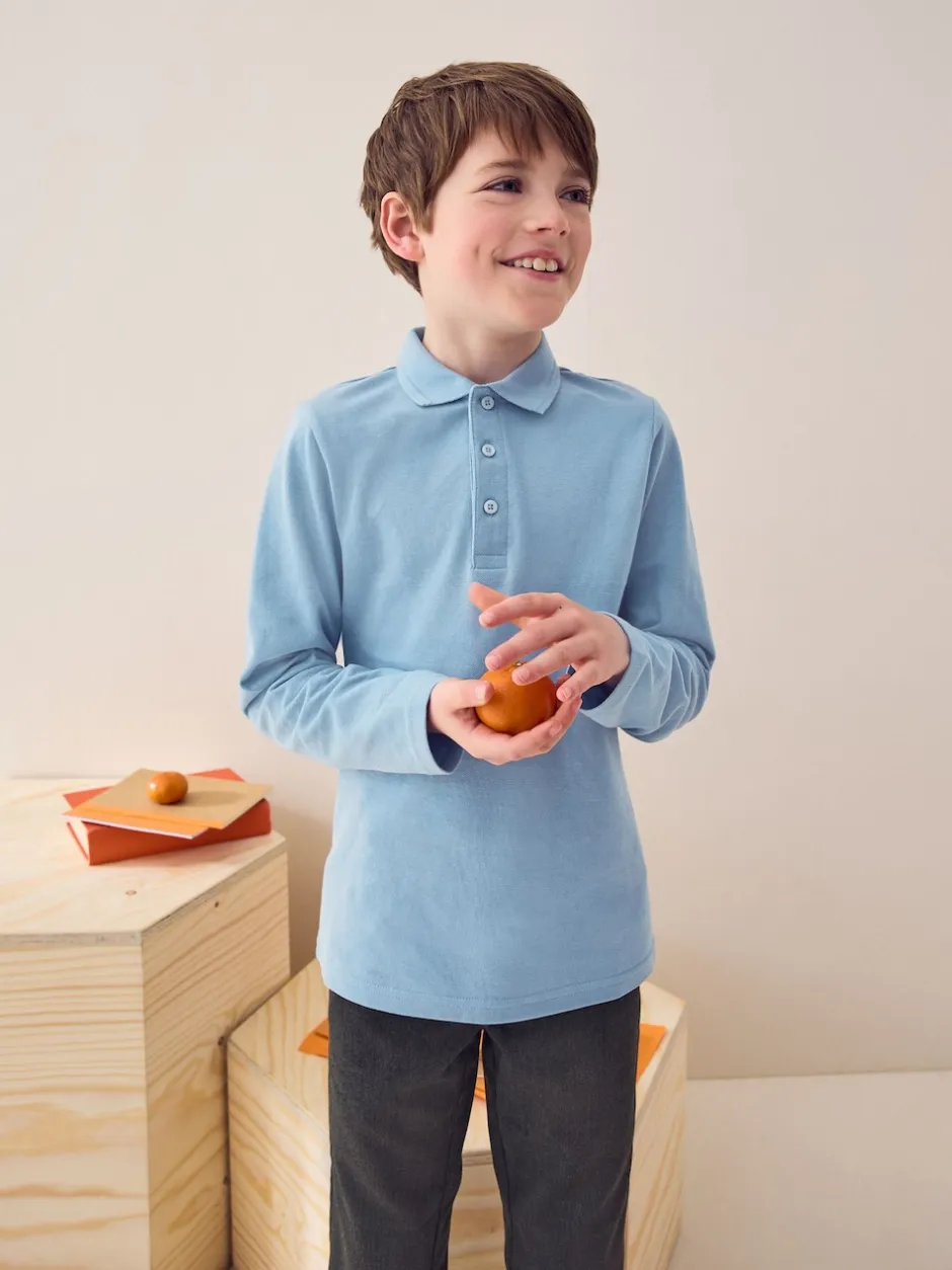 Next Bleu - Polo à manches longues pour l'école, lot de 2 (3-16ans) Discount