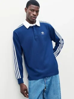 adidas originals Bleu - Polo de rugby Adidas Original Adicolor