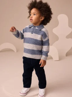 Next Bleu - Polo de rugby en maille rayée (3mois-7ans) Outlet