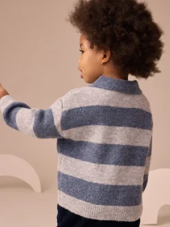 Next Bleu - Polo de rugby en maille rayée (3mois-7ans) Outlet