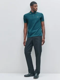 Fred Perry - Polo à double liseré Bleu Clearance